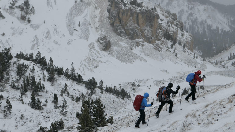 Montée au col de l'Izoard dans le blizzard