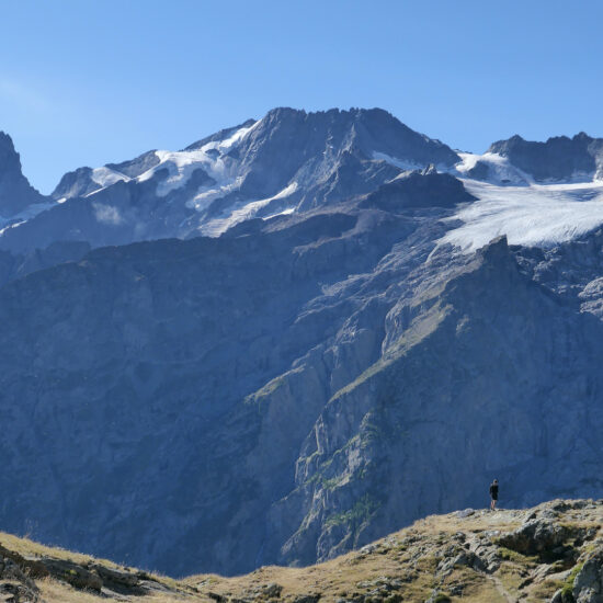 Le glacier de la Girose, le Rateau et la Meije