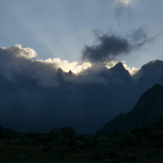 Vue sur les crêtes du Valgaudemar depuis Vallon Clos