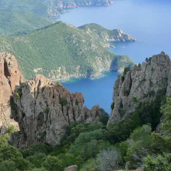 Vue sur le golfe de Porto depuis le Monte Seninu