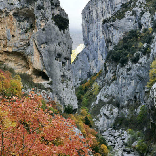 Gorges du Verdon à l'automne, couloir Samson