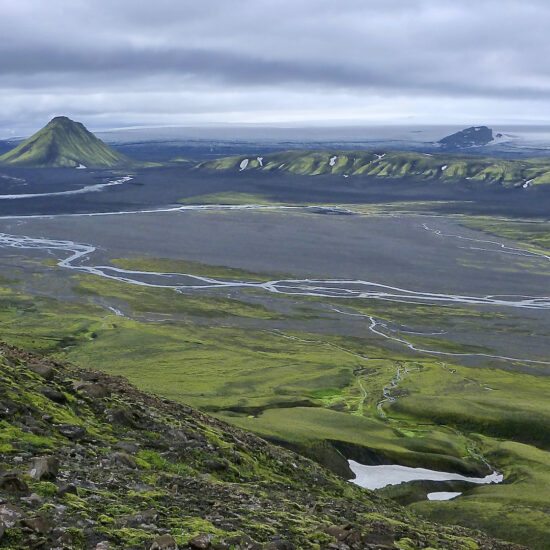 Maelifell sur fond de glacier, Fjallabak