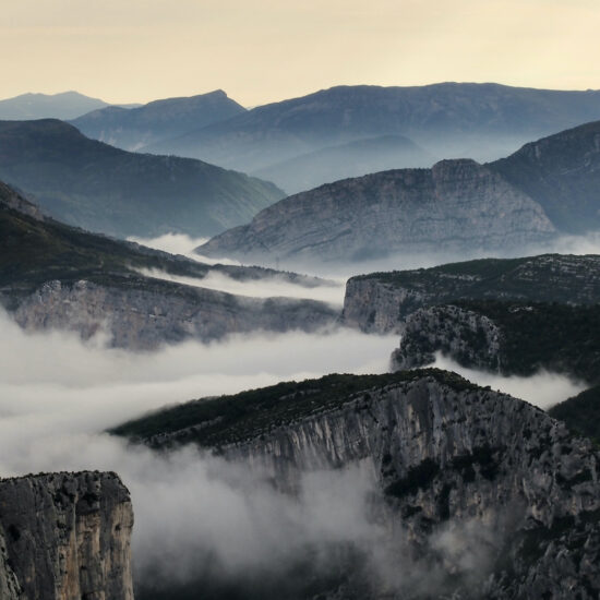 Mer de nuages depuis la route des crêtes