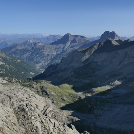 Vue sur les Séolanes, vallon du Laverq, Ubaye