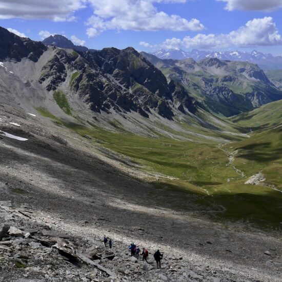 Sous le col du Malrif, en direction des Fonts de Cevières