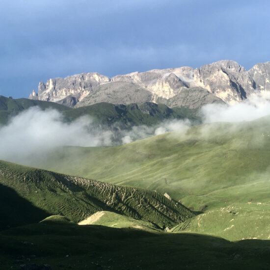 Le massif du Catinaccio vu depuis l'Alpe di Siusi