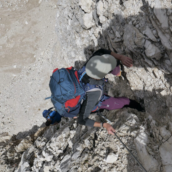 Le passage câblé du passo delle Zigolade