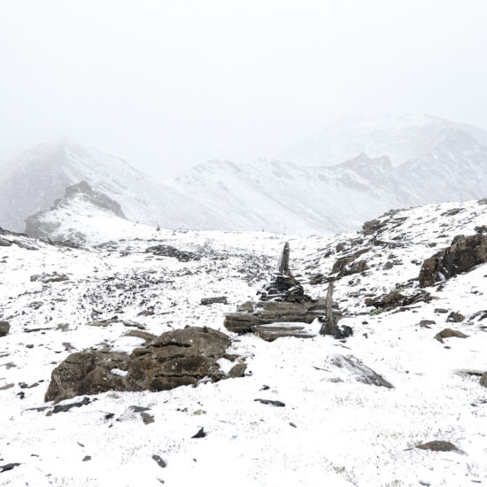 Neige au mois d'août, bivouac Mongioia sous le Bric de Rubren