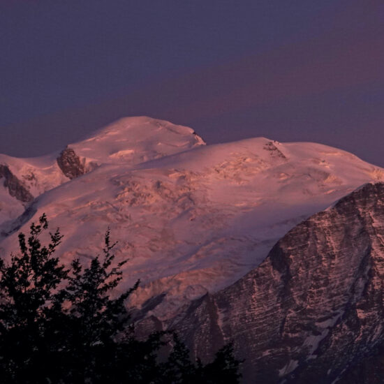 Coucher de soleil sur le Mont Blanc depuis le massif des Fiz