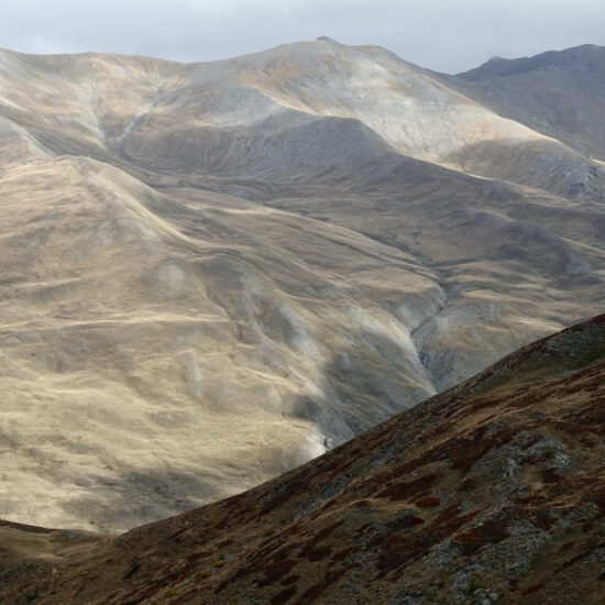 Camaïeu de bruns sur les pentes près des Fonts de Cervières