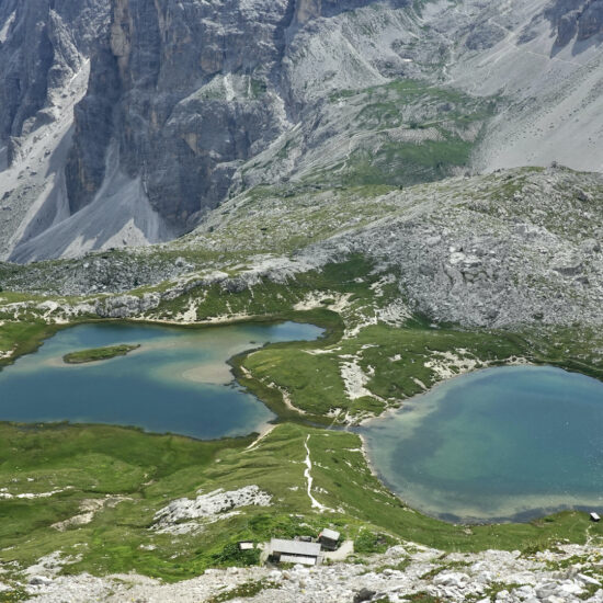 Les lacs sous le refuge Locatelli, Tre Cime